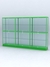 Витрина "АЛПРО" №4-3м-400-2 (задняя стенка - стекло)  Зеленый