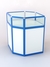 Прилавок из профиля угловой шестигранный №2 (без дверок) Белый + Делфт голубой