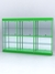 Витрина "АЛПРО" №3-3м-400-3 (задняя стенка - зеркало) Зеленый