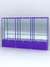 Витрина "АЛПРО" №2-3м-400-3 (задняя стенка - зеркало)  Фиолетовый