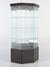 Витрина стеклянная "ИСТРА" угловая №119 шестигранная (без дверки, задние стенки - зеркало) Дуб Венге
