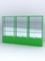 Витрина "АЛПРО" №2-3м-200-3 (задняя стенка - зеркало)  Зеленый