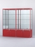 Витрина "АЛПРО" №2-2м-500-3 (задняя стенка - зеркало) Красный