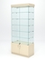 Витрина стеклянная "ИСТРА" №501 (с дверками, задняя стенка - стекло)  Крем Вайс