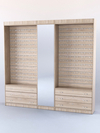 Комплект витрин и шкафов-накопителей с зеркалом №4, Дуб Сонома