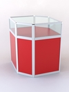Прилавок из профиля угловой шестигранный №2 (без дверок), Красный 0149 BS