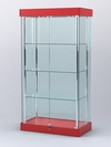 Витрина "АВРОРА" №5-1 с регулируемыми по высоте полками (зад.стенка - стекло), Красный 0149 BS