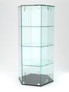 Витрина "ИСТРА" настольная шестигранная №5 (закрытая, задние стенки - стекло) , Дуб Венге