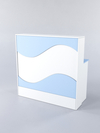 Ресепшн "Нежность Волны" №1А с левосторонней тумбой с ящиками, Белый + Голубой горизонт U522 ST9