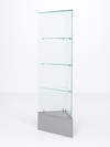 Витрина стеклянная "ИСТРА" угловая №2ХП-У трехгранная (без дверок, бока - стекло), Серый