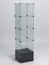 Витрина стеклянная "КУБ" №110 стаканчик (без дверок, передняя стенка - стекло), Черный
