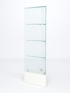Витрина стеклянная "ИСТРА" угловая №2ХП-У трехгранная (без дверок, бока - стекло), Белый
