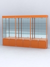 Витрина "АЛПРО" №1-3м-500-3 (задняя стенка - зеркало) , Оранжевый