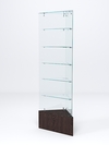 Витрина стеклянная "ИСТРА" угловая №609-У трехгранная (без дверок, бока - стекло), Дуб Венге