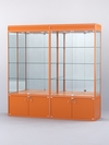 Витрина "АЛПРО" №1-2м-500-3 (задняя стенка - зеркало) , Оранжевый