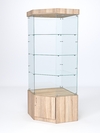 Витрина стеклянная "ИСТРА" угловая №113 пятигранная (без дверки, задние стенки - стекло), Дуб Сонома