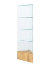 Витрина стеклянная "ИСТРА" угловая №2ХП-У трехгранная (без дверок, бока - стекло), Дуб Золотистый