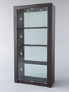 Витрина "АФРОДИТА" №4-2 (с дверками, задняя стенка - стекло), Дуб Сорано черно-коричневый H1137 ST11
