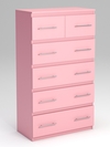 Комод Мульм с 6 ящиками, Фламинго розовый