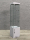 Витрина стеклянная "КРАСА" №2 (с дверкой, задняя стенка - стекло) , Серый