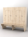 Комплект шкафов для раздевалок со скамейкой "ТРЕНЕР" №2, Дуб Сонома