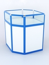 Прилавок из профиля угловой шестигранный №2 (с дверками), Белый + Делфт голубой