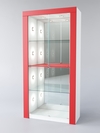 Витрина "АФРОДИТА" №4-6 (с дверками, задняя стенка - зеркало), Белый + красный