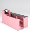 Кассовый стол "ЛЕНТА" №2 правый, Фламинго розовый и Темно-серый