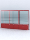 Витрина "АЛПРО" №2-3м-500-2 (задняя стенка - стекло), Красный