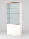 Витрина для аптек №1-2 задняя стенка стекло, Белый-Красный