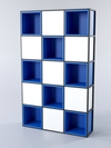Стеллаж для разделения помещений "Стронг" №4А в стиле ЛОФТ, Делфт голубой U525 ST9 + Белый + Черный каркас