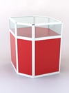 Прилавок из профиля угловой шестигранный №2 (без дверок), Красный + Белый