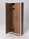 Шкаф для одежды НТ-590Ш "СТРОНГ" в стиле ЛОФТ, Орех + металлический каркас Белый