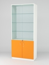 Витрина для аптек №1-2 задняя стенка стекло, Белый-Оранжевый