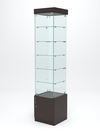 Витрина стеклянная "ИСТРА" №502 (с дверкой, задняя стенка - стекло) , Дуб Венге