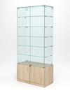 Витрина стеклянная "ИСТРА" №505 (с дверками, задняя стенка - стекло) , Дуб Сонома