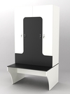 Комплект шкафов для раздевалок со скамейкой "ТРЕНЕР" №1, Белый и Черный