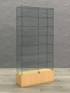 Витрина стеклянная "КРАСА ПОДИУМ" №35 (с дверками, задняя стенка - стекло) , Бук Бавария