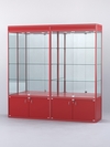 Витрина "АЛПРО" №1-2м-500-3 (задняя стенка - зеркало) , Красный