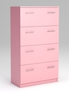 Комод Бревнэс с 4 ящиками широкий, Фламинго розовый