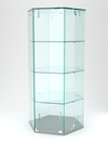 Витрина "ИСТРА" настольная шестигранная №5 (закрытая, задние стенки - стекло) , Серый