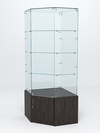 Витрина стеклянная "ИСТРА" угловая №15 пятигранная (с дверкой, задние стенки - стекло), Грейвуд