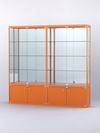 Витрина "АЛПРО" №2-2м-300-3 (задняя стенка - зеркало), Оранжевый
