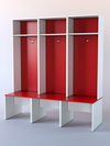 Комплект шкафов для раздевалок "СПОРТ" №1, Белый + Красный