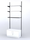 Настенная система с накопителем П-поручнем и тонир полками для одежды "LOFT" №8, Белый