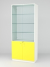 Витрина для аптек №1-2 задняя стенка стекло, Белый-Цитрусовый желтый