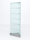 Витрина стеклянная "ИСТРА" угловая №501ХП-У трехгранная (с дверками, бока - стекло), Серый