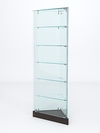 Витрина стеклянная "ИСТРА" угловая №501ХП-У трехгранная (с дверками, бока - стекло), Дуб Венге