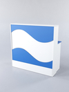 Ресепшн "Нежность Волны" №1А с правосторонней тумбой с ящиками, Белый + Делфт голубой U525 ST9