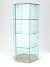 Витрина "ИСТРА" настольная шестигранная №5 (закрытая, задние стенки - стекло) , Дуб Сонома